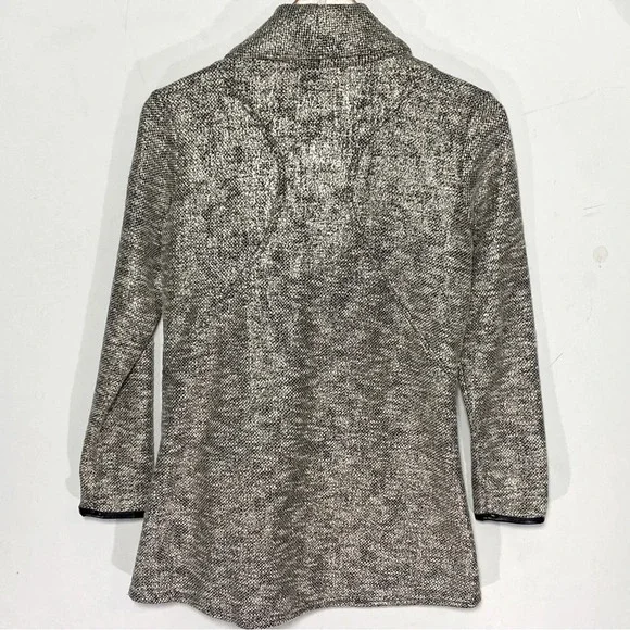 STELLA & DOT Women’s Rebel Gold Shimmer Knit Moto Jacket Zip Front Size XS - Picture 8 of 8